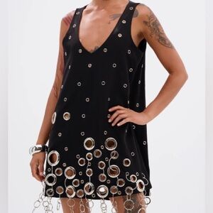 ONE OF A KIND MINI DRESS WITH METAL HARDWARE
